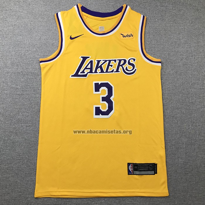Camiseta Los Angeles Lakers Anthony Davis NO 3 Icon 2020-21 Amarillo